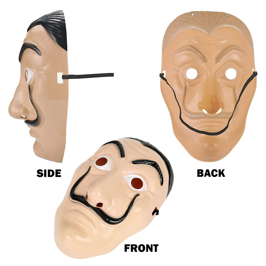 Party Propz Salvador Dali Mask - Pack Of 6 | Comic Face Mask for Kids, Adults | Hacker Mask | Money Heist Mask | Fun Party Face Mask Set for Birthday Surprise | Full Face Mask | Adult Party Face Mask