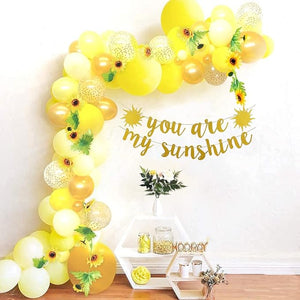 Party Propz Sunflower Theme Birthday Decorations Kit - 51Pcs Combo- 1st Birthday Decoration For Girls, 2nd Birthday Decoration Items For Girls, Half Birthday Decorations, Birthday Decoration For Kids