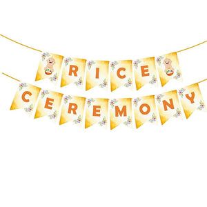 Party Propz Annaprashan Decoration Items | Baby Rice Ceremony Decorations Items | Annaprashan Decoration Backdrop | Rice Feeding Ceremony Decoration | Shubh Annaprashan Banner (Cardstocks)