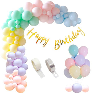 Party Propz Pastel Balloons for Birthday Decorations- Set of 43 Pcs, Balloon Decoration for Birthday | Happy Birthday Decoration Set for Girl | Rainbow Theme Birthday Supplies | Balloon Arch Kit