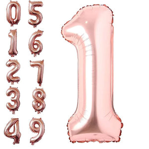 Party Propz 1 Number Foil Balloon - 16 Inch Rose Gold Number 1 for Birthday Decoration | Number 1 Foil Balloons for Birthday | Helium Balloon | 1 Balloon for Birthday | One Number for First Birthday