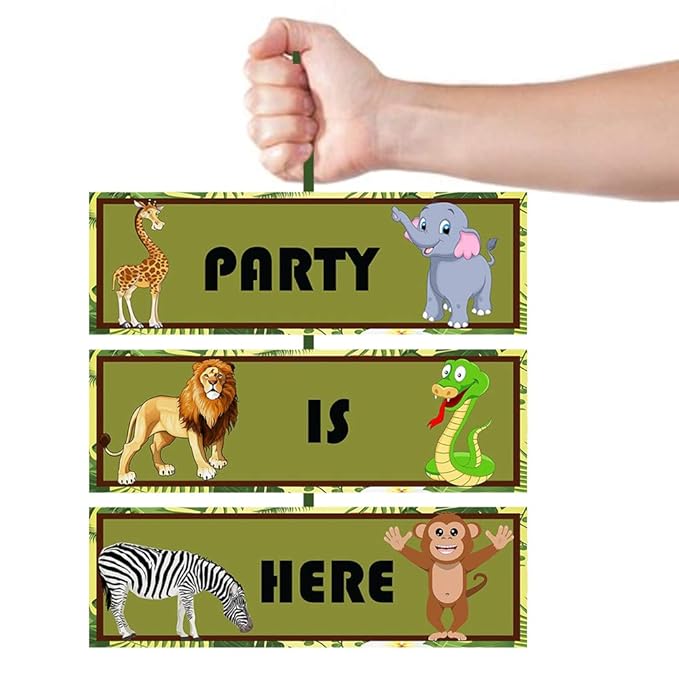 PARTY PROPZ JUNGLE BIRTHDAY DOOR BOARD FOR KIDS BIRTHDAY/JUNGLE THEME BASE DECORATION/JUNGLE BIRTHDAY SUPPLIES/JUNGLE BIRTHDAY DECORATION/JUNGLE DOOR BOARD DÉCOR