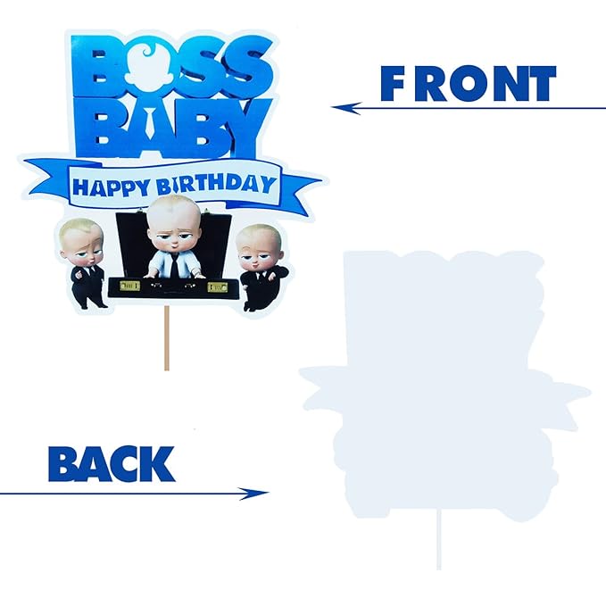 Party Propz Boss Baby Theme Birthday Decoration-1Pc Boss Baby Birthday Cake Topper|Toppers For Cake Decoration|Baby Boss Theme Birthday Decoration|Cake Topper|Boss Baby Theme Decorations 1St Birthday