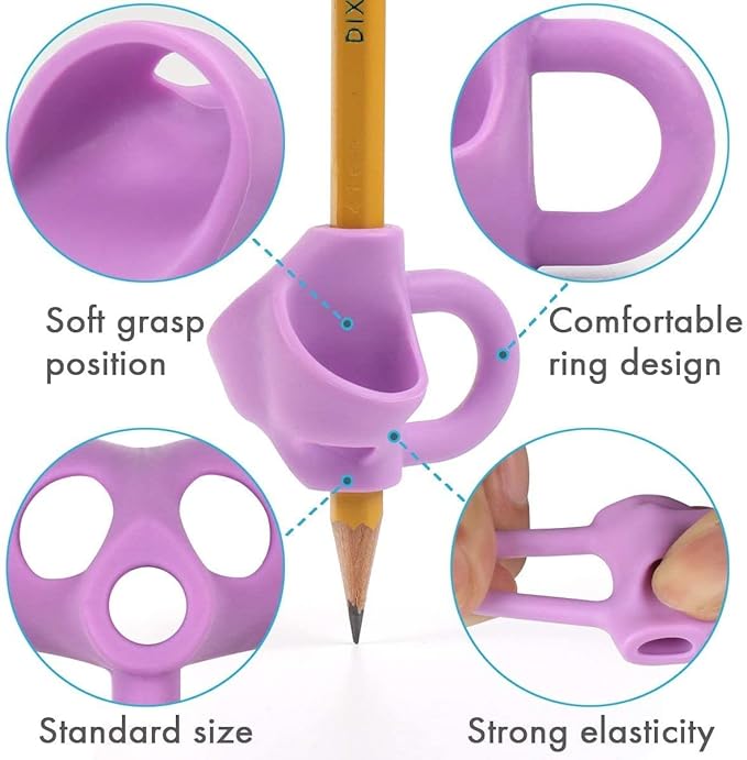 Party Propz Pencil Gripper For Kids Writing - 10Pcs Pencil Holder, Pen Holder Or Finger Grip Handwriting Pencil Grip Holder For Beginner, Kids 3 Years, preschoolers/Pen Holder For Kids