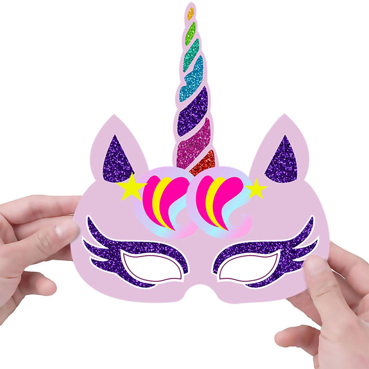 Party Propz Unicorn Birthday Mask -12 Pcs, Unicorn Mask For Kids Face | Birthday Caps For Kids | Unicorn Theme Birthday Masks For Kids Party | Unicorn Mask For Girls | Unicorn Return Gifts For Girls