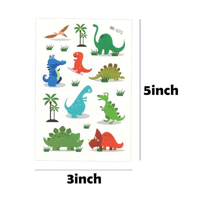 Party Propz Dinosaur Temporary Tattoos for Kids, Fake Children's Dino Tattoos Colourful Temporary Dinosaur Tattoo for Boys Kids Dinosaur Birthday Party Supplies Favors - Set of 10