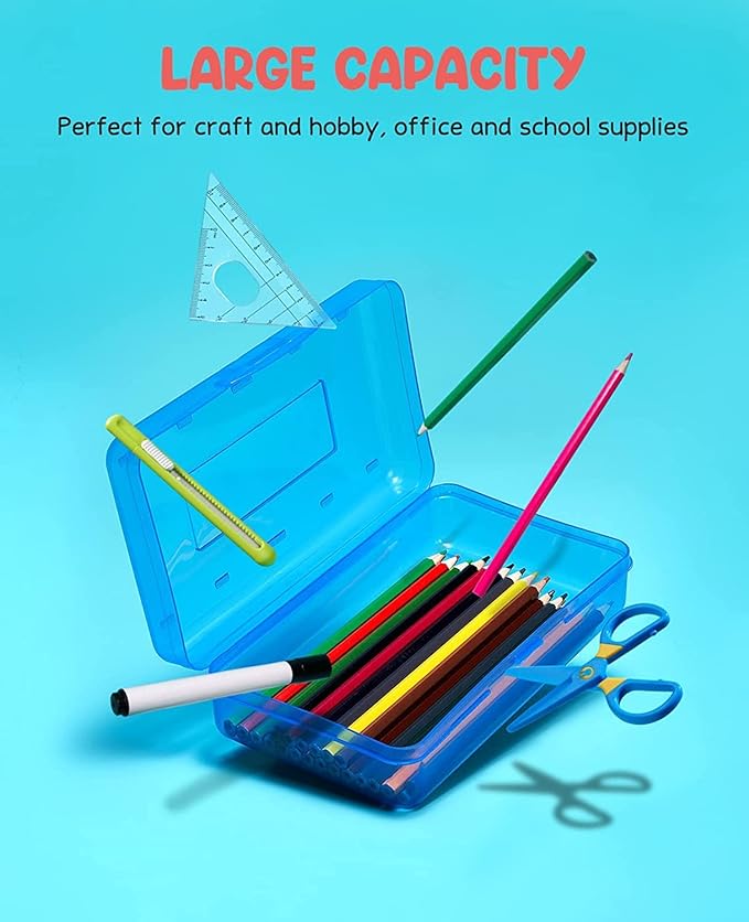 Party Propz Large Capacity Pencil Box for Boys - Blue Compass Box for Boys/Stylish Geometry Box for Girls/Pencil Box Set Toys for Kids 3+ Years/Kids Geometry Box/Pen Box