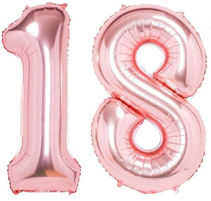 Party Propz 18th Birthday Decoration Items Foil Balloons 18 For Bdy Decorations - 18 Balloon For Birthday, 18th Birthday Decorations, 18 Birthday Balloons, 18 Foil Balloon Rose Gold