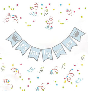 Party Propz Its My Half Birthday Banner(cardstock) - Set Of 1 Pc | Happy Half Birthday Banner(cardstock) | 1/2 Birthday Decorations for Boys | Half Months Bday Decorations for Boys, Kids | Decoration Items