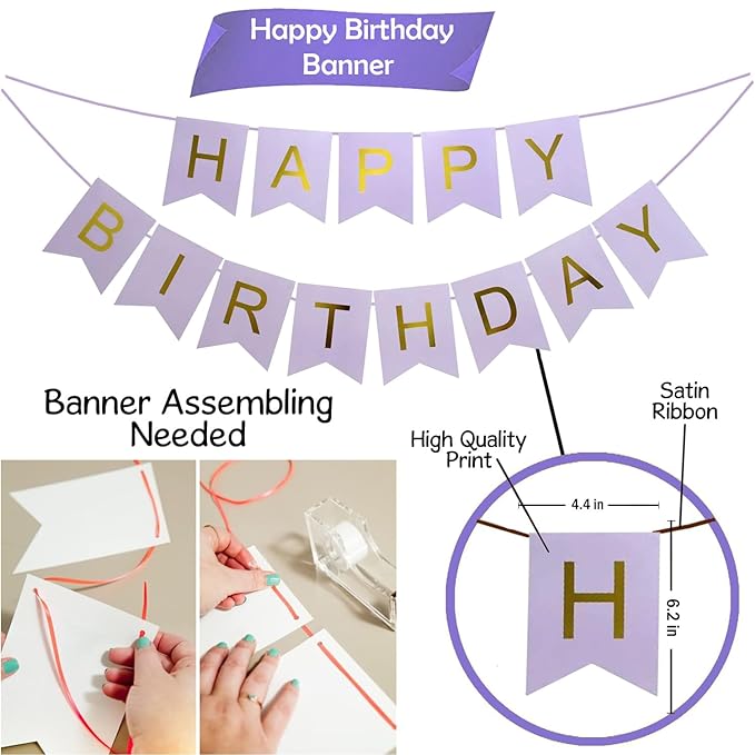 Party Propz Happy Birthday Banner - 1pcs Happy Birthday Decoration Kit/Birthday Banner For Girls/Happy Birthday Decoration For Girls/Birthday Backdrop Banner