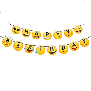 Party Propz® Emoji/Happy Birthday Banner for Emoji Party Decoration/Birthday Banner For Decoration