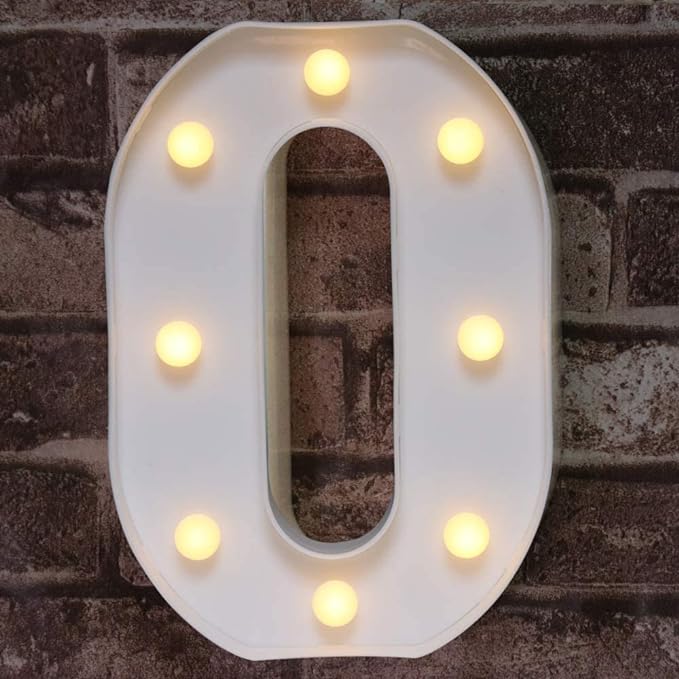 Marquee Number Light Letters for Room Decor Lights - (0) Led Lights for Room Decoration - Asthetic Decorations Number Light for Room Decor Light/Kids Room Decor Items for Number Lights