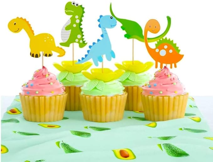 Party Propz Dinosaur Theme Happy Birthday Cake Toppers Set 11 Pcs For Boys|Kids Parties|Dinosaur Cake Topper|Dinosaur Theme Birthday Decorations|Dinosaur Cake Toppers For Boys