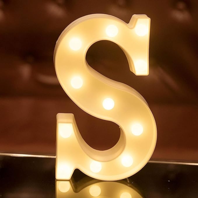 Party Propz Marquee Alphabet Light Letters (S)- 1pc | Led Name Light for Room Decoration | Aesthetic Room Decor Items | Letter Light Room Decor | Home Decor Items for Living Room | Gaming Room Decor