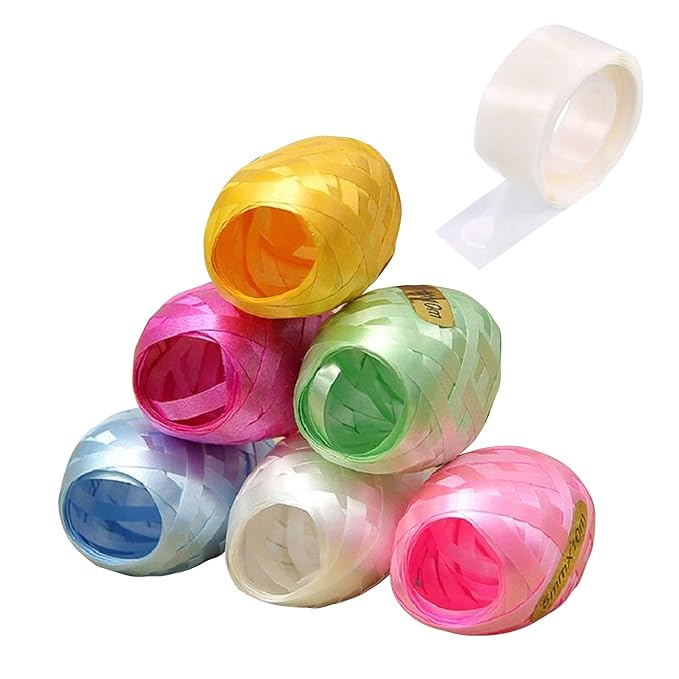 Party Propz Rubber Balloon Glue Dot And Multi Colour Ribbon Set For Crafts/Balloons Accessories/Balloon Decoration Items