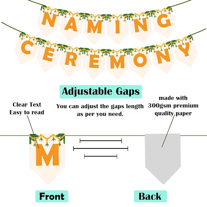 Party Propz Naming Ceremony Decoration Kit -1pc Naming Ceremony Banner | Naming Ceremony Decoration Items | Naming Ceremony Backdrop | Mundan Ceremony Decor | Naamkaran Backdrop for Baby (cardstock)