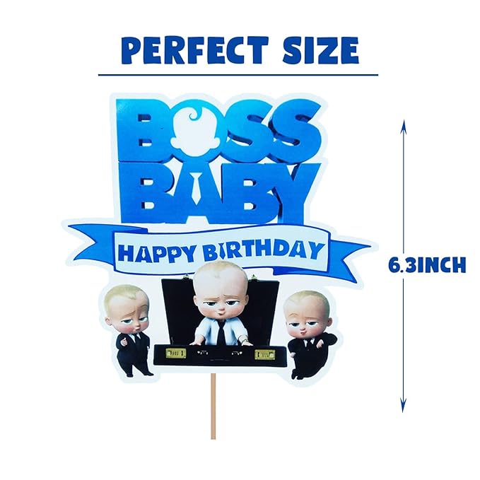 Party Propz Boss Baby Theme Birthday Decoration-1Pc Boss Baby Birthday Cake Topper|Toppers For Cake Decoration|Baby Boss Theme Birthday Decoration|Cake Topper|Boss Baby Theme Decorations 1St Birthday