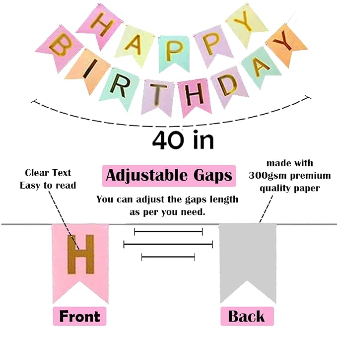 Party Propz Happy Birthday Decoration Kit - Large 53 Pcs Donut Theme Birthday Decoration | Birthday Banner for Girls Boys(Cardstock) | Multicolor Donut Foil Metallic Balloons for Birthday Decorations