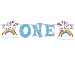 Unicorn Age Banner ONE / Unicorn Party Supplies/ Unicorn Party Decoration