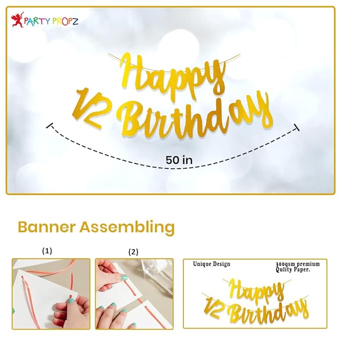 Party Propz Half Birthday Decorations For Baby Combo - 3Pcs Items Set With Led Fairy Light For 6M Birthday Decorations For Boy - 1/2 Birthday Decorations For Boys - Half Bday Banner,Half Way To One