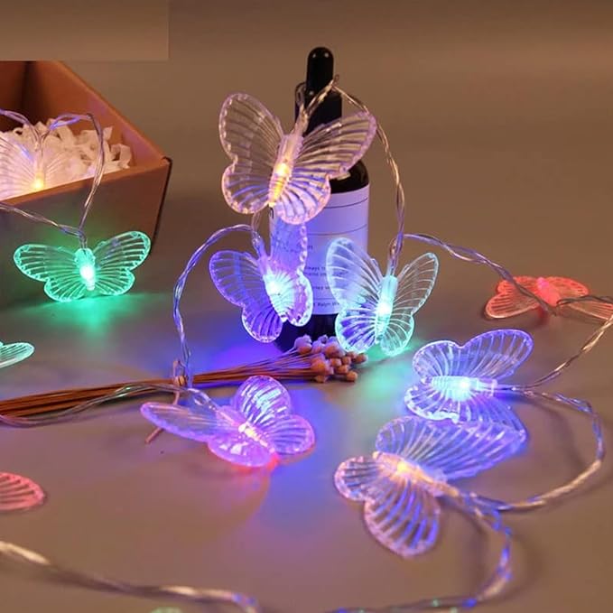 Party Propz Butterfly Lights for Decoration - 14 Feet, 14 Led Fairy Lights Decorations for Home | Christmas Lights for Home Decoration | String Lights for Kids Room | Cute Lights for Room Decor