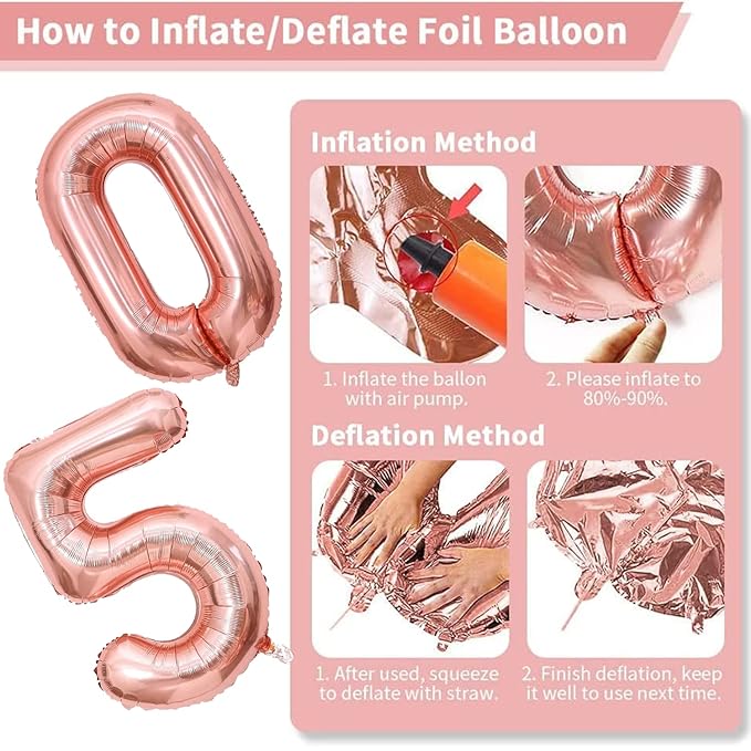 Party Propz 1 Number Foil Balloon - 32 Inch, Number 1 for Birthday Decoration/Rose gold Number 1 Foil Balloon for Kids First Birthday Decoration Items, Anniversary Decoration