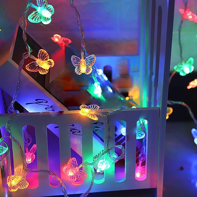 Party Propz Butterfly Lights for Decoration - 14 Feet, 14 Led Fairy Lights Decorations for Home | Christmas Lights for Home Decoration | String Lights for Kids Room | Cute Lights for Room Decor