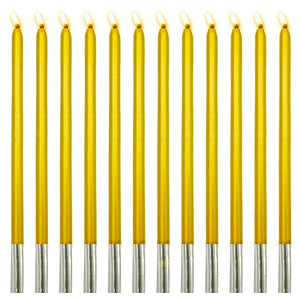 Party Propz Golden Birthday Candles - 12 Pcs Candles for Birthday Decoration | Birthday Candle | Birthday Candles for Cake | Cake Candles for Birthday | Happy Birthday Candles | Gold Candles Birthday