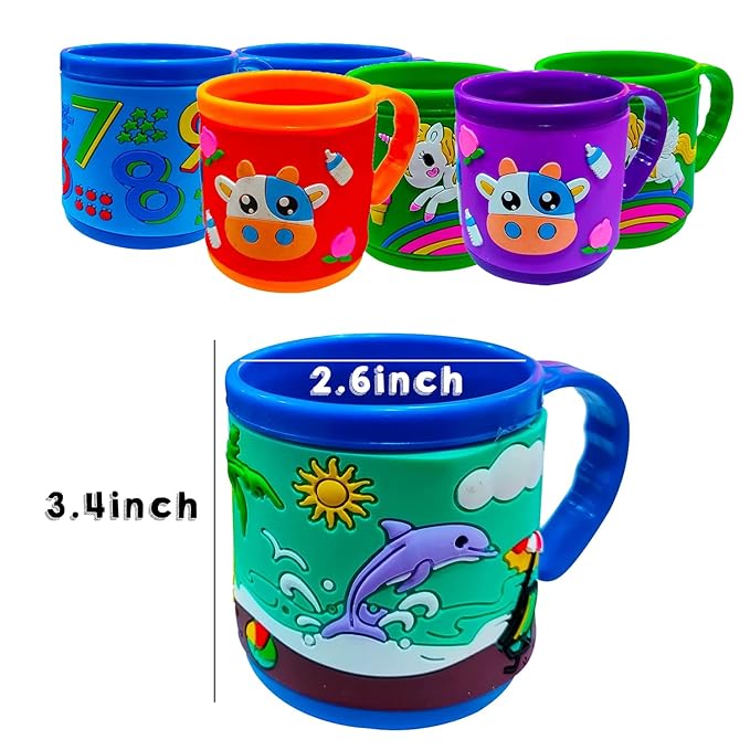 Party Propz Cartoon Cups Return Gifts for Kids - 5Pcs Kids Cups for Milk | Milk Mugs for Kids | Birthday Return Gifts for Kids | Best Birthday Return Gifts