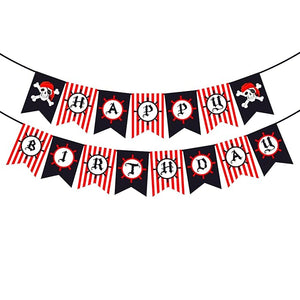 Party Propz Pirate Theme Happy Birthday Banner (Cardstock) - Pack Of 1, Banner For Party Decoration | Pirate Banner Decoration For Kids, Adults | Birthday Decoration Items | Party Decoration For Boys