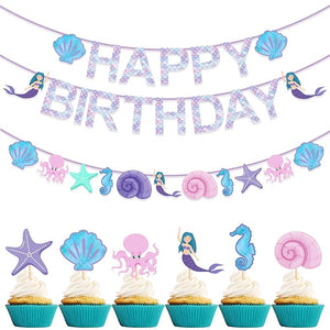 Party Propz Mermaid Theme Birthday Decorations - Cute 80 pcs Birthday Decoration Items For Girl | Mermaid Theme Foil Balloons | Under The Sea Birthday Decorations | Mermaid Balloons for Birthday Decoration