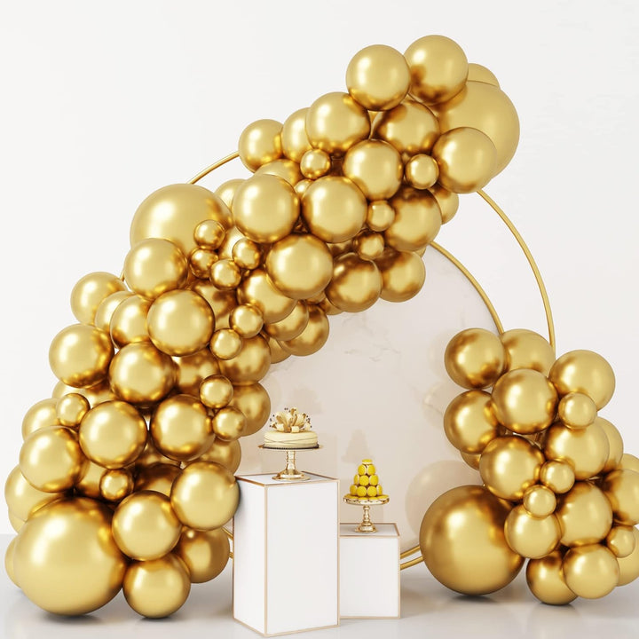 Party Propz Golden Metallic Balloons - 50Pcs Gold Metallic Balloons |Golden Balloons For Decoration| Golden Balloon Decoration For Birthday