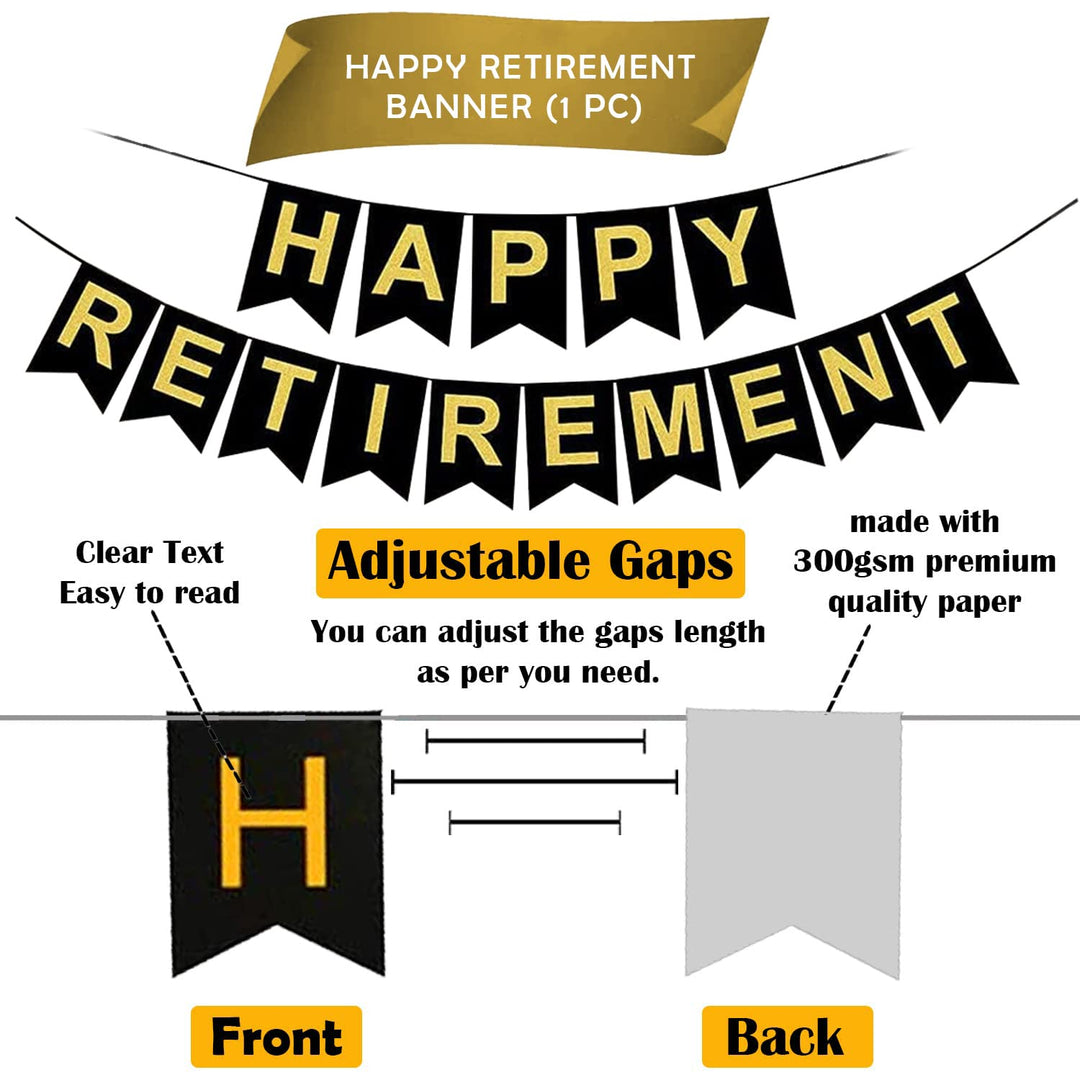 Party Propz Retirement Party Decorations - 32Pcs Happy Retirement Decoration for Men | Happy Retirement Banner (Cardstock) | Retirement Balloons Decoration | Retirement Party Decorations for Dad ,Mom