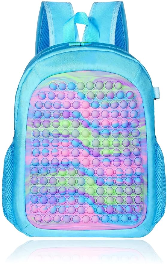 Party Propz Pop It School Bag for Girls - 17 Liters Pop It School Bag for Kids | Pop It School Bags for Boys | Bags for Kids | Rainbow Bags for Girls | Backpack for Kids | School Bags for Boys Kids