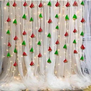 Party Propz Haldi Decoration Items - 13 Pcs Tassels Hanging for Decoration | Traditional Decoration Items | Latkan for Home Decoration | Net Curtain for Decoration with Led Light for Decoration