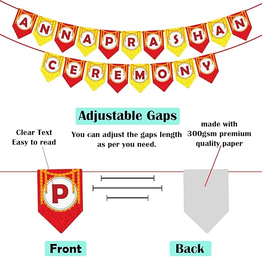 Party Propz Annaprashan Ceremony Banner- 1pc Annaprasana Decoration Backdrop | Annaprashan Ceremony Decoration | Annaprashan Banner | Annaprashan Decoration Items | Annaprasana Decoration Kit