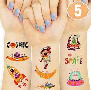 Party Propz Space Theme Birthday Decoration Tattoos For Kids - 5 Sets for Space Birthday Party Supplies/Space Theme Return Gifts for kids/Astronaut Theme Birthday Decoration