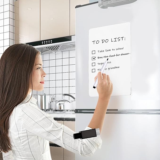 Party Propz Magnetic Board For Fridge With Pen-Magnetic Dry Erase Whiteboard Weekly Planner For Fridge-1 Magnetic White Board Set With 1 Magetnic Dry Erase Magnet Markers&1 Magnetic Duster