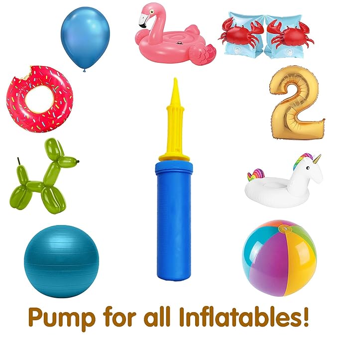 Party Propz Blue Metallic Rubber Balloons For Decoration With Hand Pump, Ballons Glue Dot And Strip Arch Packet - Happy Birthday Party Celebrations Items Combo Set - For Kids Boys Baby -53Pcs