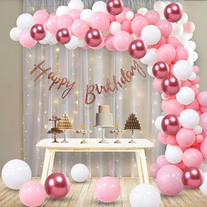 Party Propz Pink Theme Birthday Decorations For Girls - Combo Of 66pcs, Pink Balloons For Birthday Decoration | Birthday Decoration Items For Girl | Pink Balloons | Pink Theme Birthday Decorations