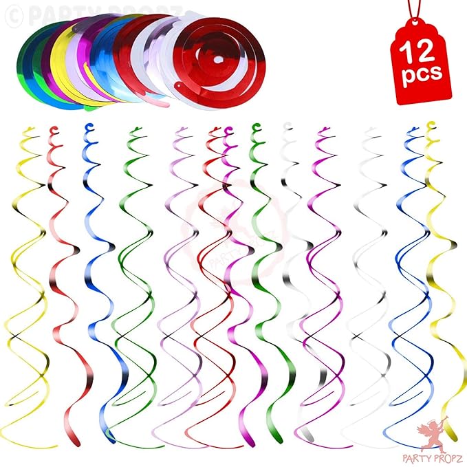 Party Propz Multicolour Swirls for Decorations/Birthday Parties (Set of 12)