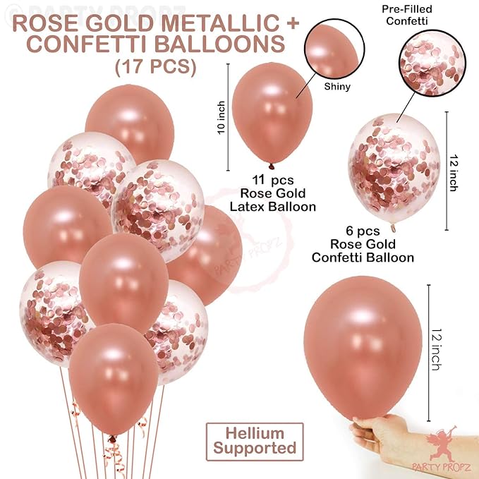 Party Propz Rose Gold Bride To Be Decoration Set Combo -26 Pcs Bachelorette Party Decorations | Bridal Shower Decorations With Bride to be Sash and Bride To Be Tattoo | Bride to be Banner (cardstock)