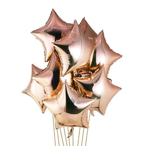 Party Propz 10Pcs Rose Gold Star Foil Balloons For Rose Gold Party Decorations