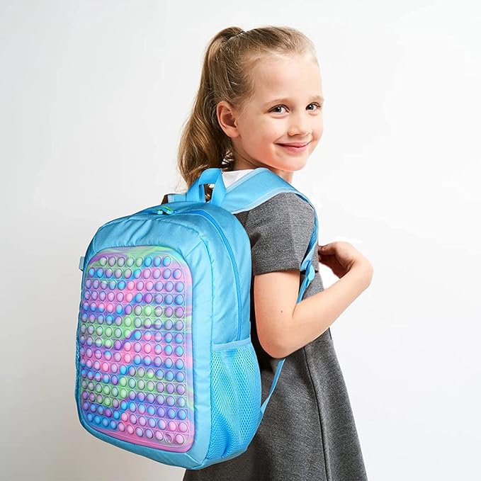 Party Propz Pop It School Bag for Girls - 17 Liters Pop It School Bag for Kids | Pop It School Bags for Boys | Bags for Kids | Rainbow Bags for Girls | Backpack for Kids | School Bags for Boys Kids