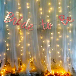 Party Propz Rose gold Bride to Be Decoration Set Combo - 2Pcs with Bride to Be Banner and Led Fairy Light | Bridal Shower Decorations Items | Bachelorette Party Decorations | Bridal Shower Kit