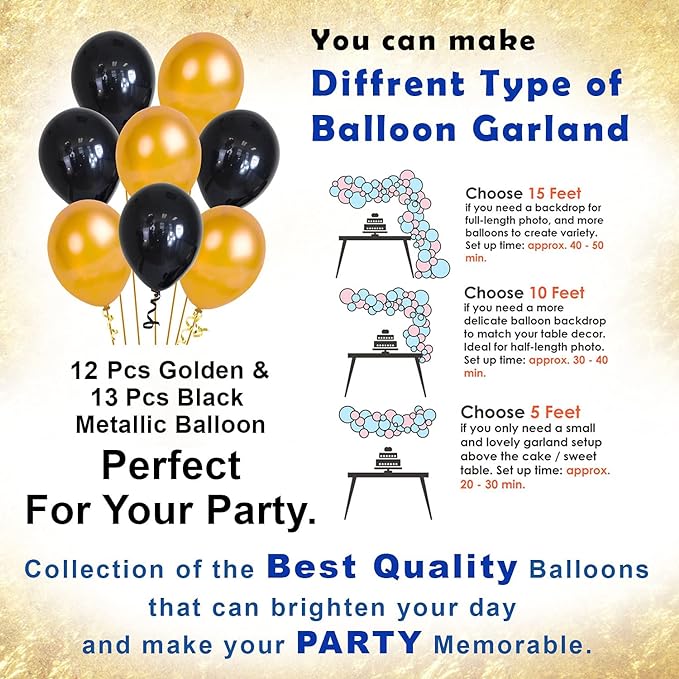 Party Propz Golden Anniversary Decoration Items Kit - 40Pcs Happy Anniversary Balloons | Anniversary Balloons for Decoration | Happy Anniversary Decoration | Happy Anniversary Banner