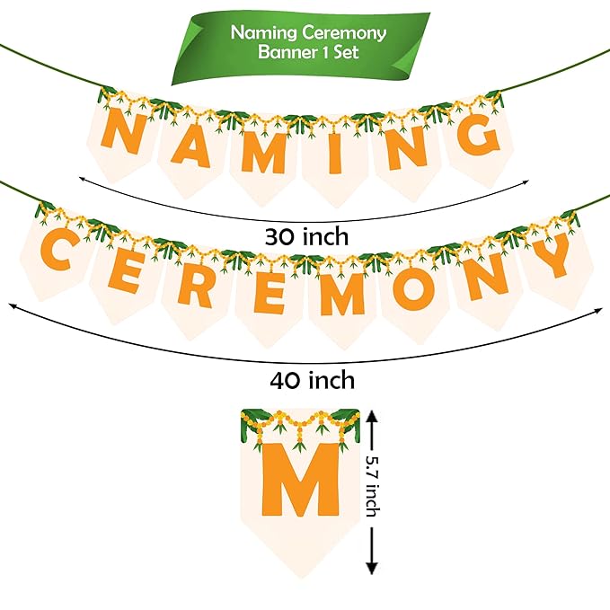 Party Propz Naming Ceremony Decoration Kit -1pc Naming Ceremony Banner | Naming Ceremony Decoration Items | Naming Ceremony Backdrop | Mundan Ceremony Decor | Naamkaran Backdrop for Baby (cardstock)