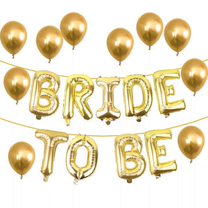 Party Propz 11Pcs Bride to Be, Golden Bridal Shower Decorations - Great for Bridal Shower Party | 16 Inch, Mylar Foil Letter Balloons | Extra Pack of 10 Golden Latex Balloons