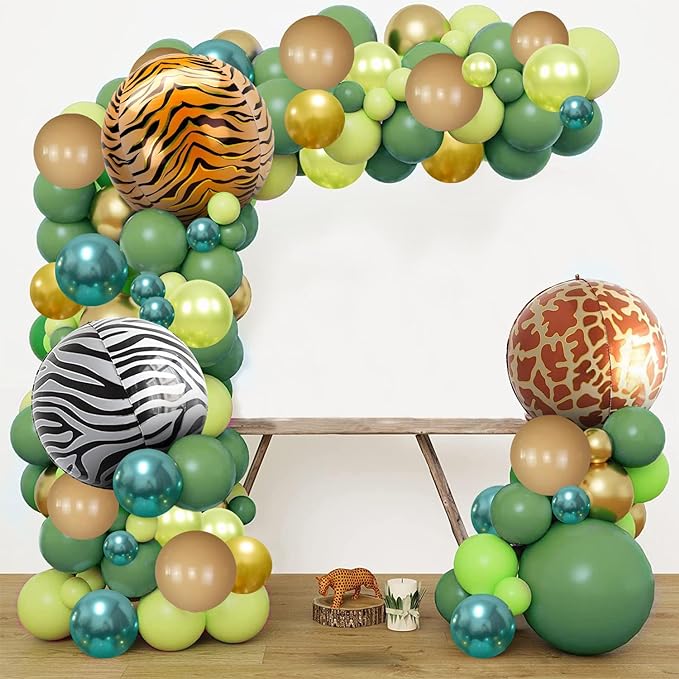 Party Propz Rubber Jungle Theme Birthday Decoration - 51Pcs,Animal Balloons Combo|Animal Theme Birthday Decorations|For Jungle Safari Theme Birthday Decoration|Jungle Animal Print Balloons,Multicolor