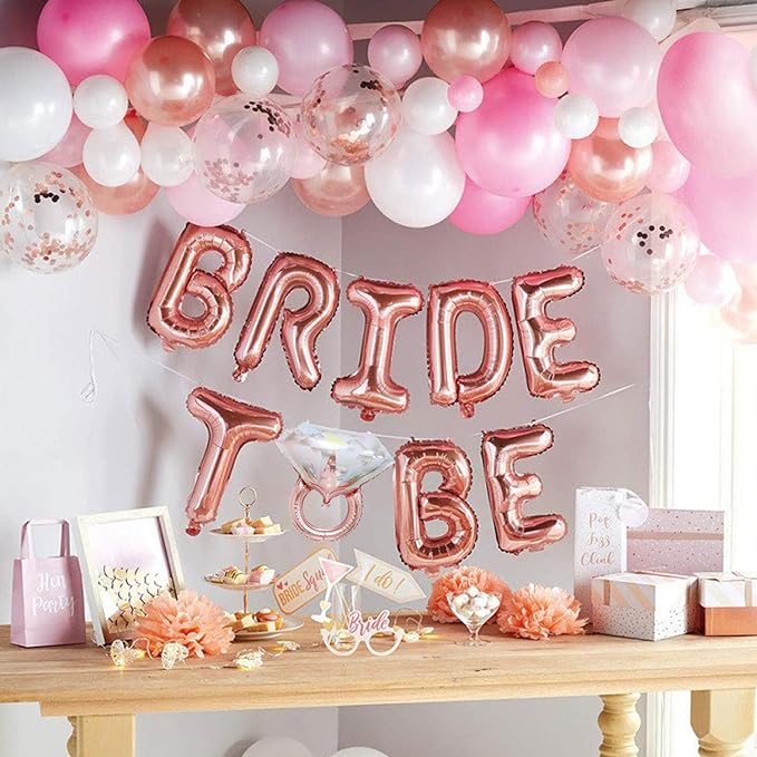 Party Propz Bride To Be Latex Balloon, Silver, Rose Gold pack of 1 material Rubber